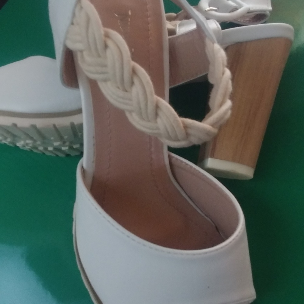 White chunky sandals